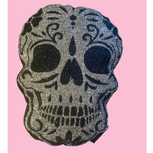 TIK TOK VIRAL Rhinestone Sugar Skull Halloween 2023‎ Decorative Pillow New